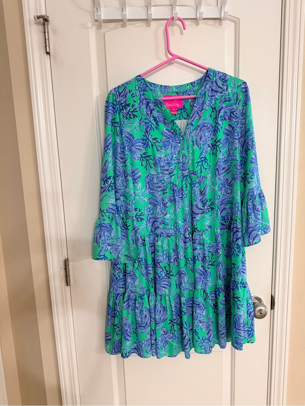 Lilly Pulitzer Green and Blue Asymmetrical Tunic Dress